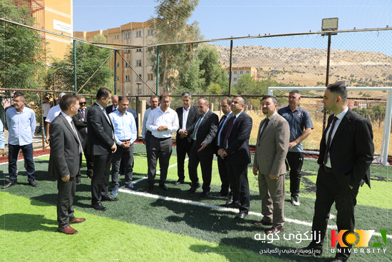 President of Koya University Inaugurates Renovated Futsal Court at Male Student Dormitories