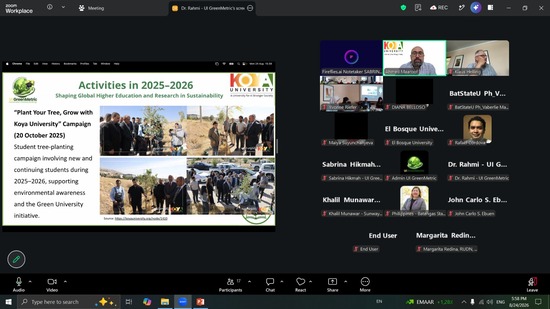 Koya University Participates as Iraq National Coordinator in the 10th International UI GreenMetric Meeting