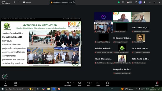 Koya University Participates as Iraq National Coordinator in the 10th International UI GreenMetric Meeting