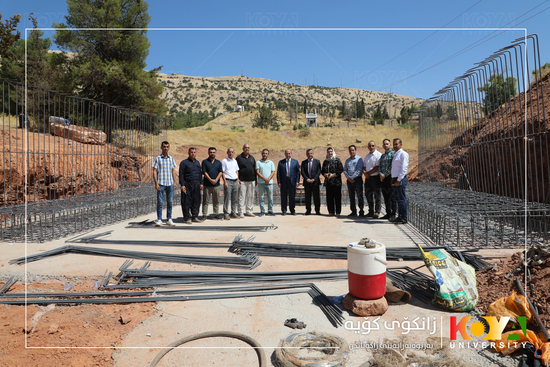 Koya University President Inspects Campus Pond Project and Faculty of Education Portal