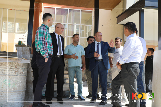 Koya University President Inspects Campus Pond Project and Faculty of Education Portal