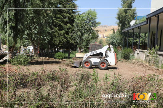 Koya University President Inspects Campus Pond Project and Faculty of Education Portal