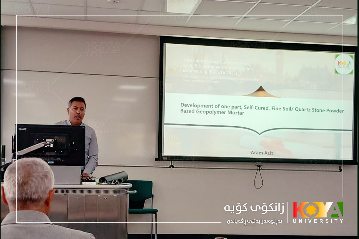 A Lecturer from Koya University Faculty of Engineering Participates in International Conference