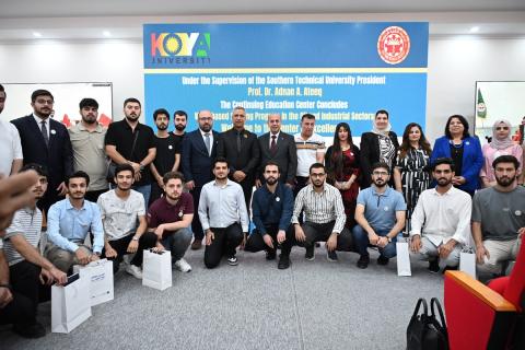 n the presence of the President of Koya University, The closing ceremony of the training program for oil and gas students in Basra was held